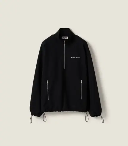 Cotton fleece zipper sweatshirt