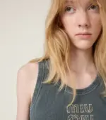 Embroidered ribbed knit jersey top - Image 4