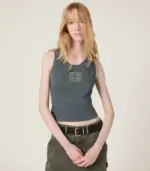 Embroidered ribbed knit jersey top - Image 5