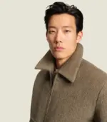 Regular-fit jacket in a herringbone-patterned alpaca blend - Image 3