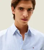 Regular Fit Stripe Stretch Oxford Shirt - Image 3