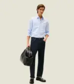 Regular Fit Stripe Stretch Oxford Shirt - Image 4
